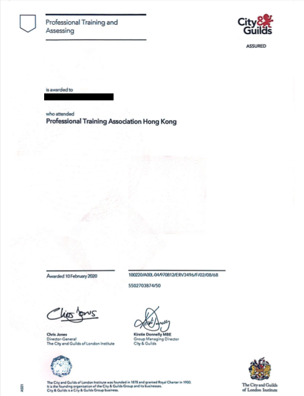 City & Guilds Cert